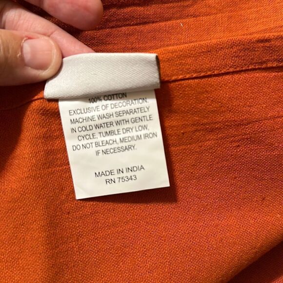 Autumn Hill Rust White Orange Set of 3 Cotton Fall Harvest Kitchen Towels - Picture 7 of 8